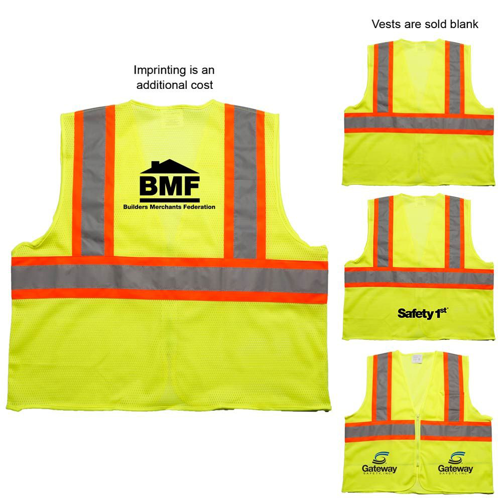 Custom Printed ANSI 2 Tri Color Safety Vest (Direct Import - 8-10 Weeks Ocean) Custom Printed ANSI 2 Tri Color Safety Vest (Direct Import - 8-10 Weeks Ocean)