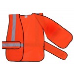 Orange Mesh Side Strap Safety Vest with logo