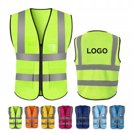Mesh Reflective Adult Safety Vest With High Visibility with logo