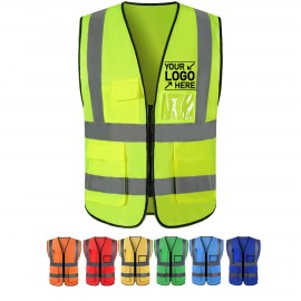 Safety Vest With Pockets And Reflective Strips with logo  Safety Vest With Pockets And Reflective Strips with logo