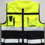 Custom Imprinted High Visibility Mesh Breathable Reflective Safety Vest with Pockets and Zipper