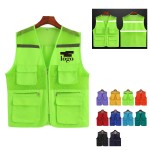 Multi-Pocket Reflective Safety Vest with logo