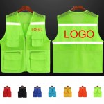 Mesh Reflective Safety Vest With Pockets with logo
