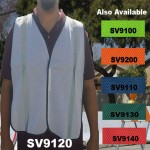 Custom Printed:Logo Branded Economy White Mesh Safety Vest