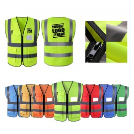 Reflective Safety Vest With Pockets with logo