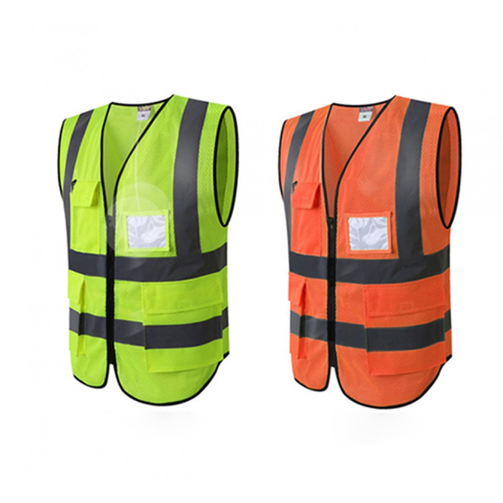 Custom Printed Hi Vis Mesh Reflective Vest W/ Pockets Custom Printed Hi Vis Mesh Reflective Vest W/ Pockets