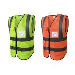 Custom Printed Hi Vis Mesh Reflective Vest W/ Pockets