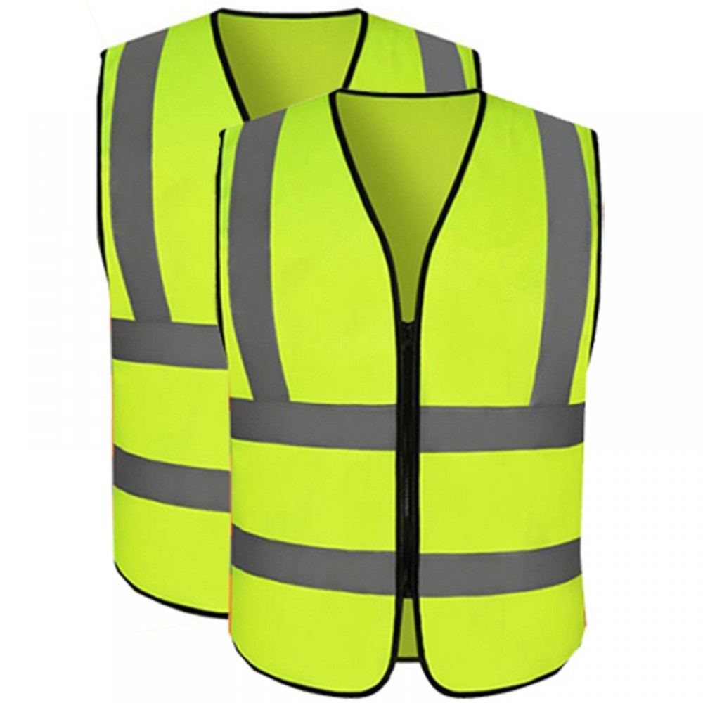 High Visibility Safety Vest with Zippe Custom Imprinted High Visibility Safety Vest with Zippe Custom Imprinted