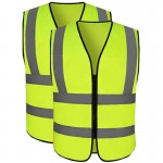 High Visibility Safety Vest with Zippe Custom Imprinted