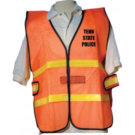 Custom Printed:Logo Branded Mesh Orange Safety Vest (Large)  Custom Printed:Logo Branded Mesh Orange Safety Vest (Large)