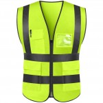 Custom Imprinted Safety Reflective Vest High Visibility Zipper Front