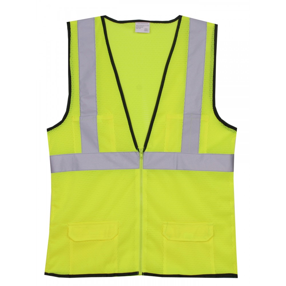 Personalized Yellow Mesh Zipper Safety Vest (Small/Medium)