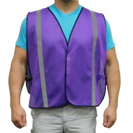 Personalized Economy Purple Mesh Safety Vest  Personalized Economy Purple Mesh Safety Vest