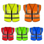 Reflective Safety Vest High Visibility W/ Multi Pockets Custom Printed