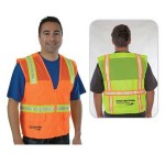 Custom Printed Traditional Surveyor Safety Vest Mesh Top/Solid Bottom