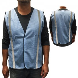 Light Blue Mesh Safety Vest, Non ANSI with logo