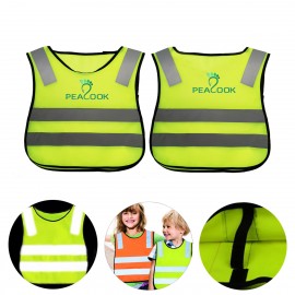 High Visibility Kids Safety Vest w/ Reflective Strip with logo  High Visibility Kids Safety Vest w/ Reflective Strip with logo
