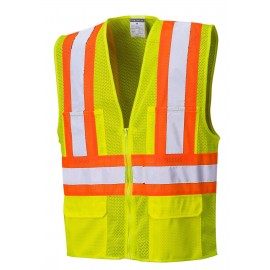 Full Mesh Contrast Hi-Vis Mesh Vest, Class 2 Custom Imprinted