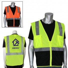 Five Pocket Black Bottom Front Value Mesh Vest Logo Branded