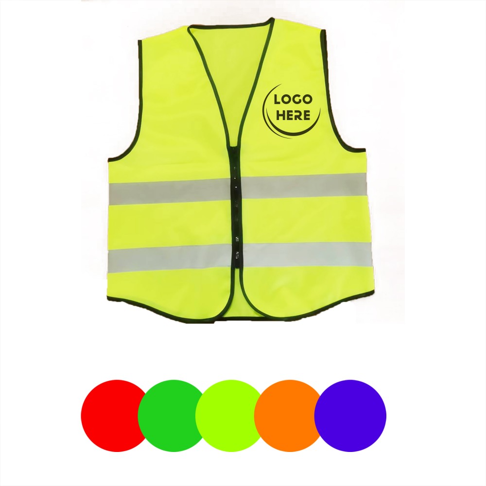 Reflective Safety Vests With Zipper For Outdoor Running Cycling Walking at Night with logo