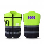 High Quality Visibility Reflective Safety Vest with Collar Logo Branded