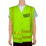 Custom ANSI Class II Lime/Lime Snap & Hook & Loop Safety Vest (X-Large)