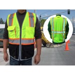 3C Products Deluxe Neon Green Safety Vest w/Black Bottom ANSI Class 2 with logo