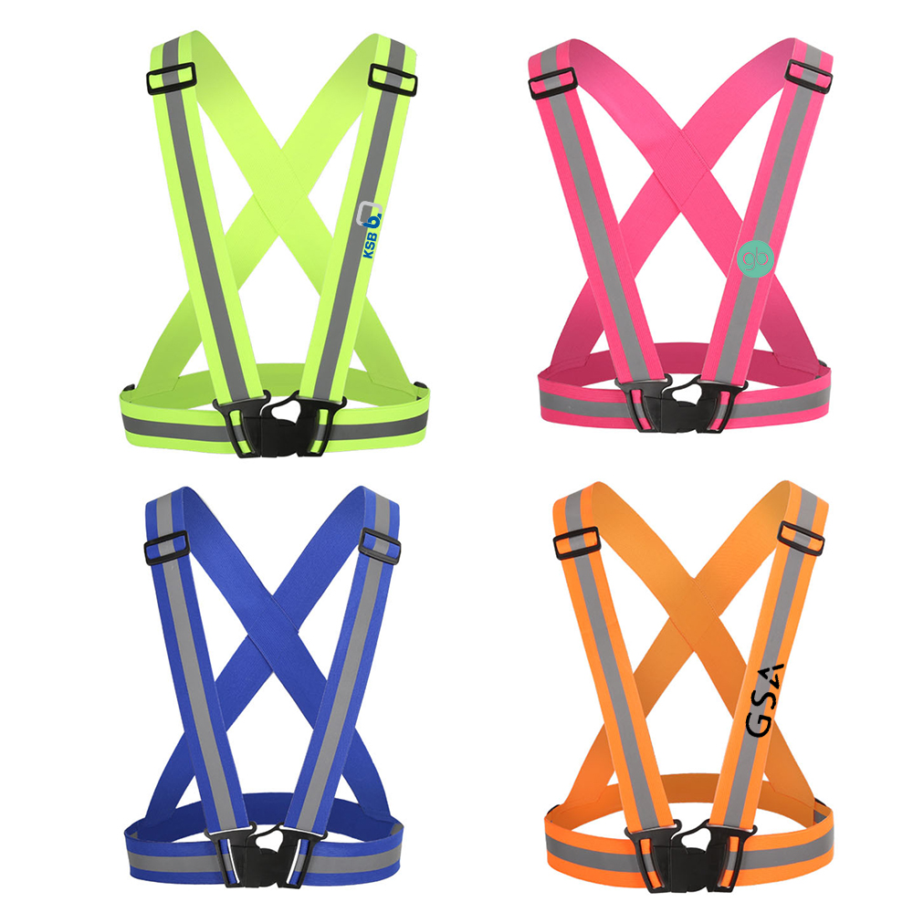 Custom Imprinted Adjustable Reflective Gear Strap Vest Custom Imprinted Adjustable Reflective Gear Strap Vest