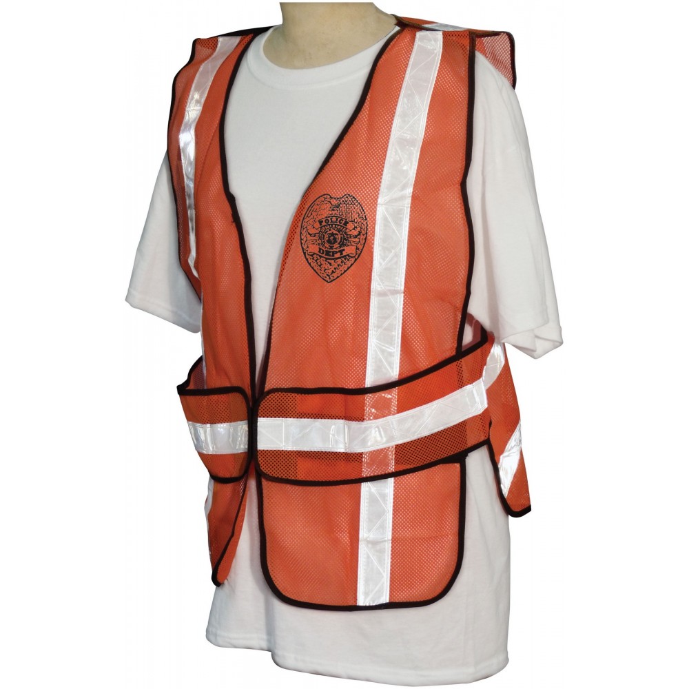 Promotional 5-Point Break Mesh Fluorescent Orange Safety Vest