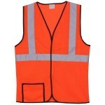 Solid Single Stripe Orange Safety Vest (Large/X-Large) with logo