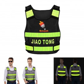 Black High Visibility Safety Vest w/ Reflective Strip with logo  Black High Visibility Safety Vest w/ Reflective Strip with logo