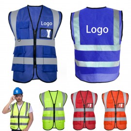 High Visibility Reflective Safety Vest with logo  High Visibility Reflective Safety Vest with logo
