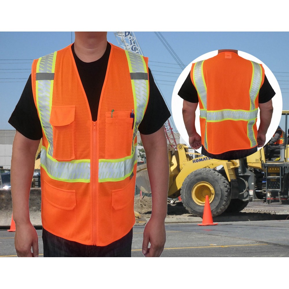 Promotional 3C Products ANSI Class 2 Safety Vests Segmented Tape