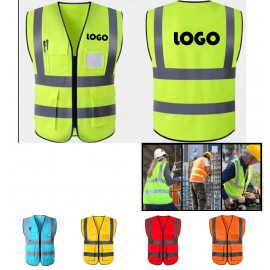 Custom Printed:Logo Branded High-Visibility Safety Vest  Custom Printed:Logo Branded High-Visibility Safety Vest