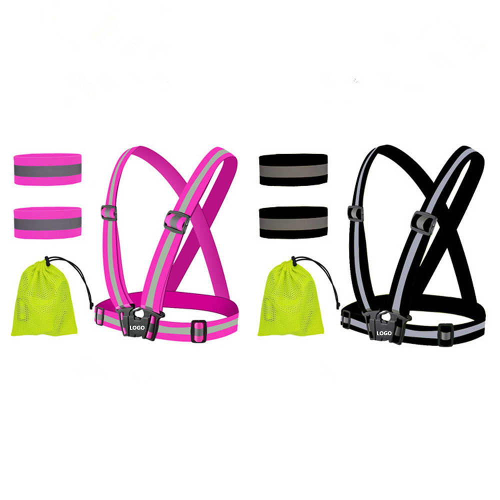 Custom Imprinted Reflective Vest Belt & Armbands Set Custom Imprinted Reflective Vest Belt & Armbands Set
