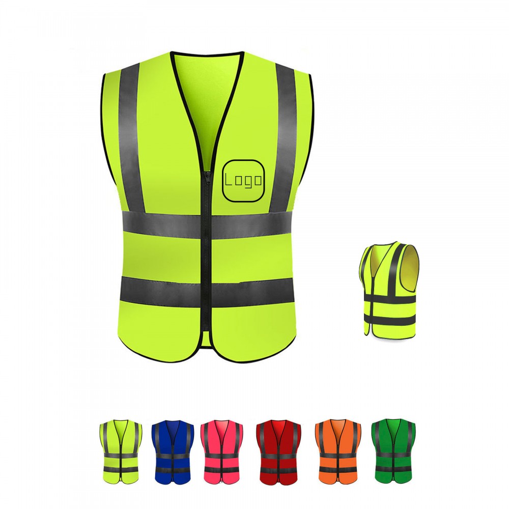 Zippered Adult Reflective Vest Safety Clothing Custom Printed Zippered Adult Reflective Vest Safety Clothing Custom Printed