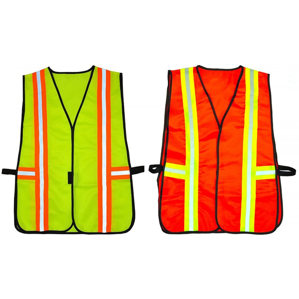Custom Printed Large Mesh Safety Vest with Reflective Strips Custom Printed Large Mesh Safety Vest with Reflective Strips