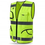 Logo Branded High Visible Safety Zipper Vest with Pocket