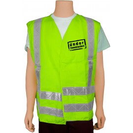 ANSI Class II Lime/White Hook & Loop Safety Vest (X-Large) with logo