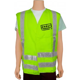 Custom ANSI Class II Lime/White Hook & Loop Safety Vest (X-Large)  Custom ANSI Class II Lime/White Hook & Loop Safety Vest (X-Large)