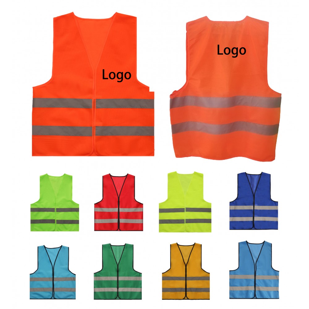 High Visibility Safety Vest With Reflective Strips with logo