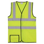 Yellow Solid Dual Stripe Safety Vest (2X-Large/3X-Large) with logo