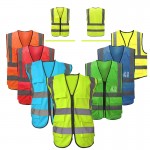 Logo Branded Reflective Safety Vest With Reflective Strips