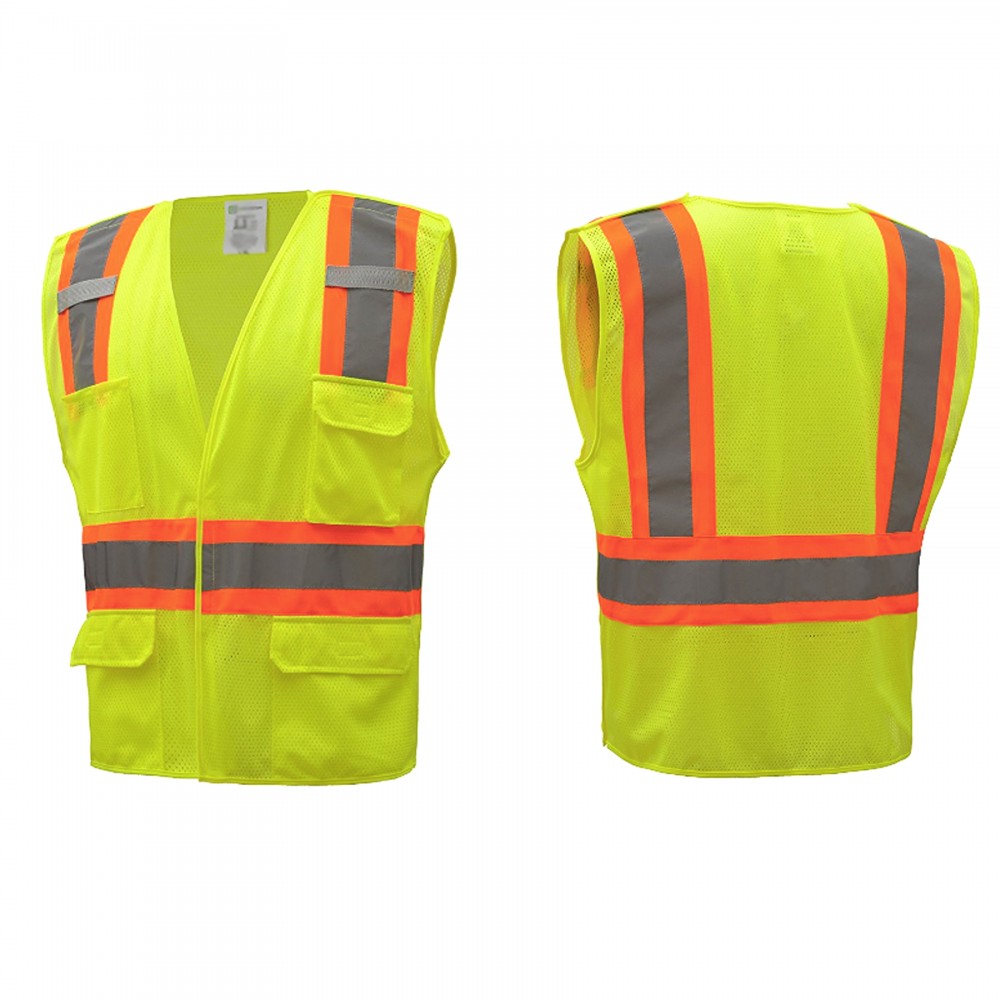 Reflective Safety Vest w/Pockets Logo Branded Reflective Safety Vest w/Pockets Logo Branded