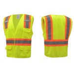 Reflective Safety Vest w/Pockets Logo Branded