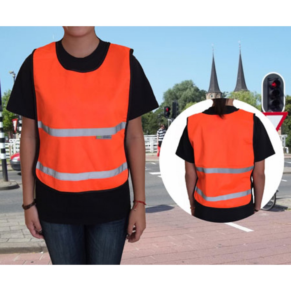 Youth Orange Safety Vest Non ANSI with logo