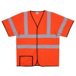 Solid Orange Short Sleeve Safety Vest (Small/Medium) with logo