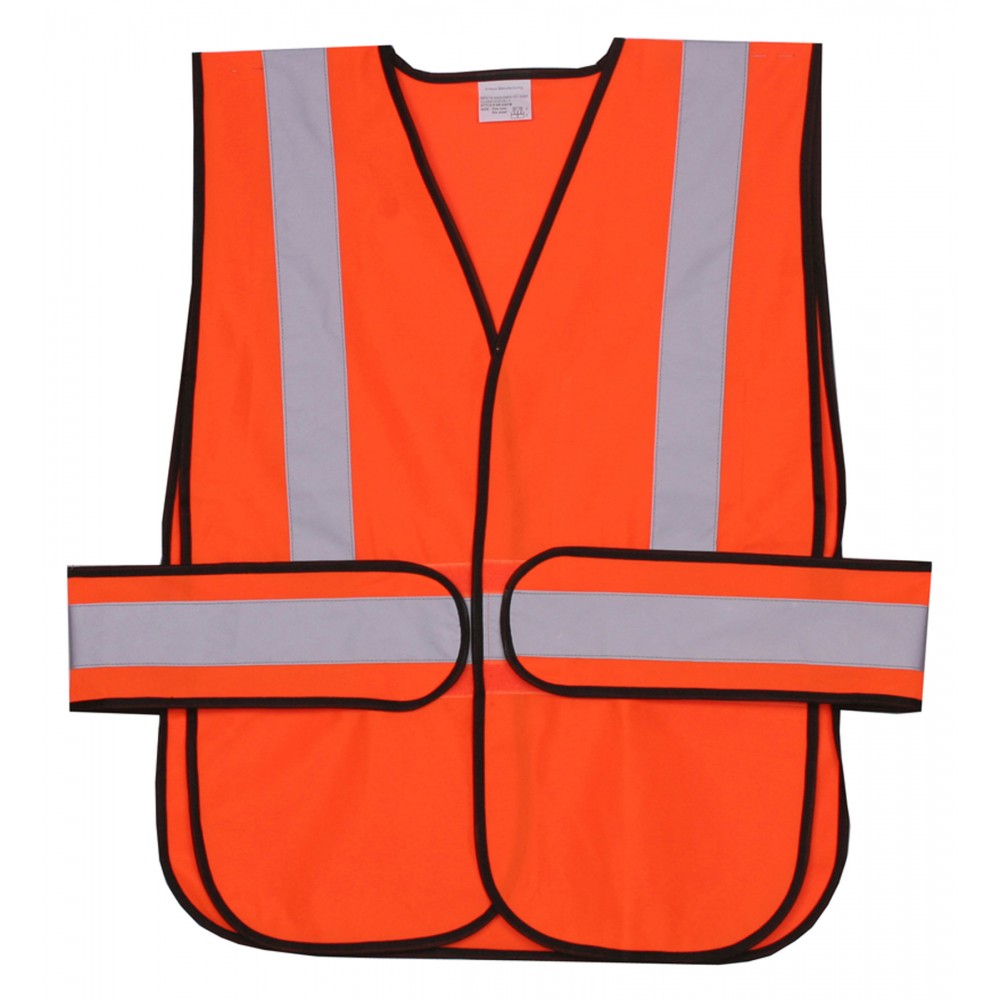 Orange Solid Side Strap Safety Vest with logo