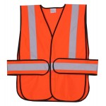 Orange Solid Side Strap Safety Vest with logo