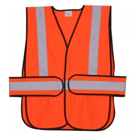 Orange Solid Side Strap Safety Vest with logo  Orange Solid Side Strap Safety Vest with logo